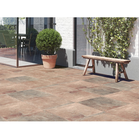 Carrelage extérieur en céramique | 60x60 cm | Tilestone Cotto Rosso