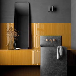 Carreaux muraux en céramique | 5x40 cm | Vitral Axis Honey Reactive