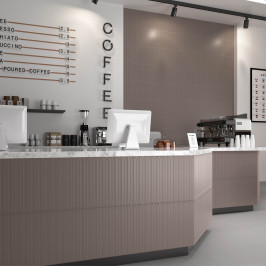 Carreaux muraux en céramique | 5x40 cm | Hopp Bro Taupe