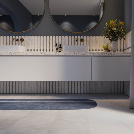 Carreaux muraux en céramique | 5x25 cm | Materia Curve White