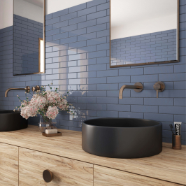 Carreaux muraux en céramique | 5x20 cm | Mundano Ocean Glossy