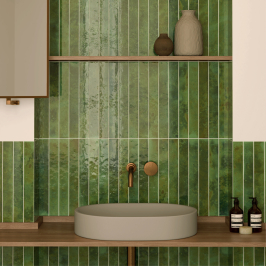 Carreaux muraux en céramique | 5x40 cm | Bali Green