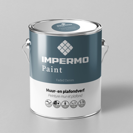 Peinture | 18x20 cm | Mur & Plafond - Impermo Paint - Faded Denim