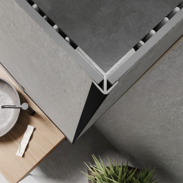 Profil | 2.59x280 cm | Premium Profil d'angle extérieur Noir mat