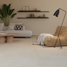 Carrelage en céramique sol et mur | 90x90 cm | Tilestone Betontec Ivory