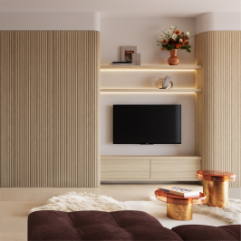 Panneaux muraux décoratifs | 60x240 cm | Panneau de Lattes en Bois Rondes - Naturel - Flex Panneaux muraux décoratifs | 60x240 cm | Panneau de Lattes en Bois Rondes - Naturel - Flex