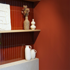 Carreaux muraux en céramique | 5x40 cm | Vitral Caramel Reactive