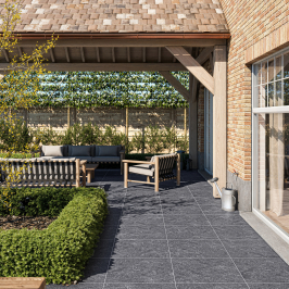 Carrelage extérieur en céramique | 60x60 cm | Tilestone Belgian Black