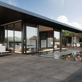 Carrelage extérieur en céramique | 61x61 cm | Tilestone Calvell Graphite