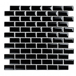 Mosaïque | 30x30 cm | Mosaic Black Glossy Metro Mosaïque | 30x30 cm | Mosaic Black Glossy Metro