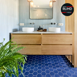 Carrelage en céramique sol et mur | 10.1x11.6 cm | Kromatika Naval Blue Hexagon